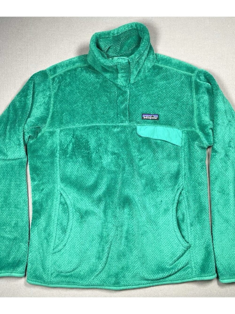 Patagonia Re-Tool Snap-T Green Fleece Pullover Sweater - Women Size Large